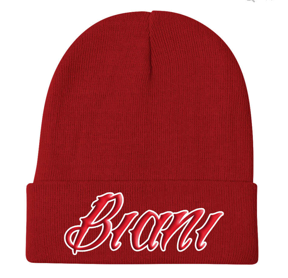 Red White Biani Beanie