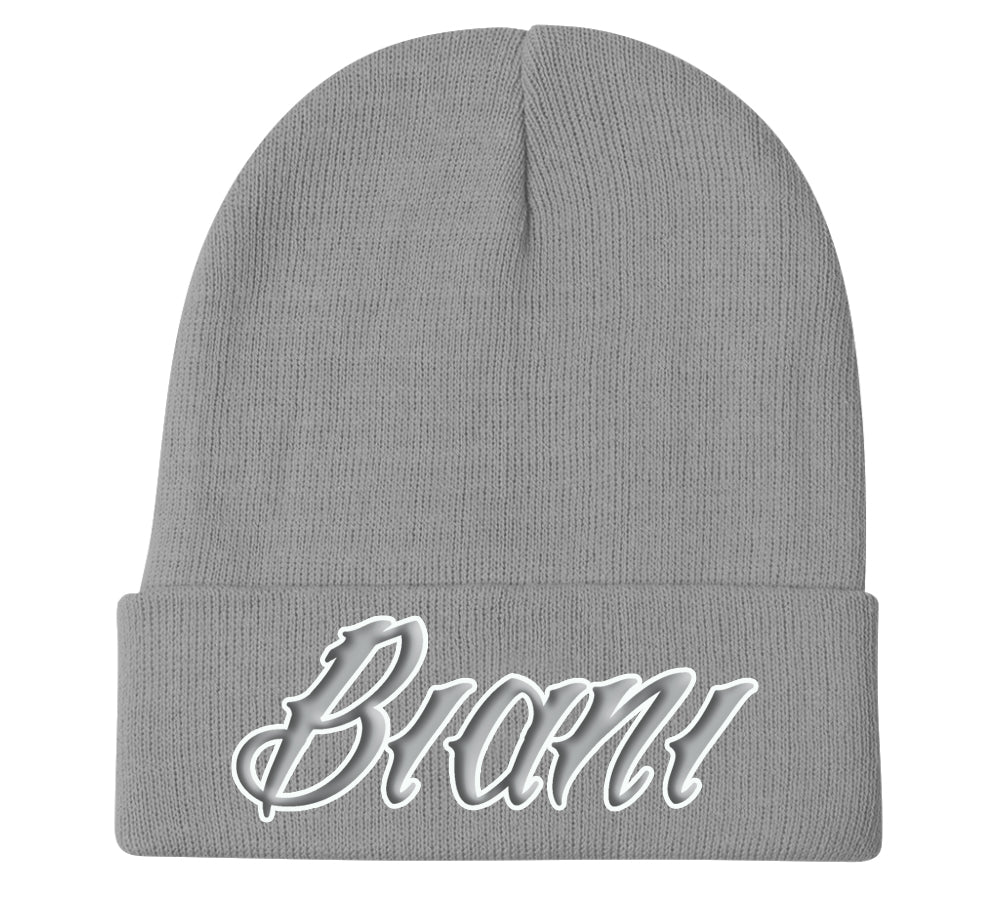GreyPuff white Biani Beanie