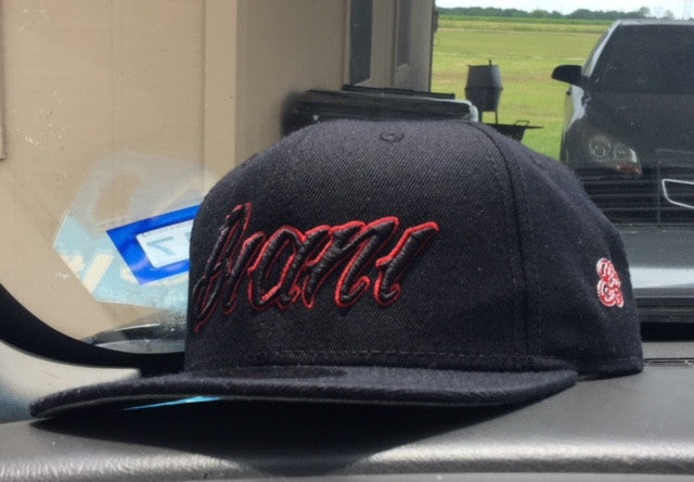 Black and Red lettering Snapbacks