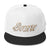 White and gold lettering Snapbacks